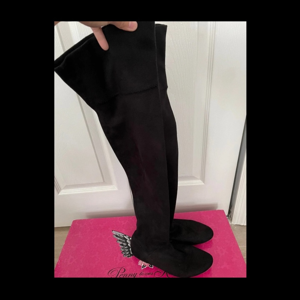 Free People All Black Over the knee boots